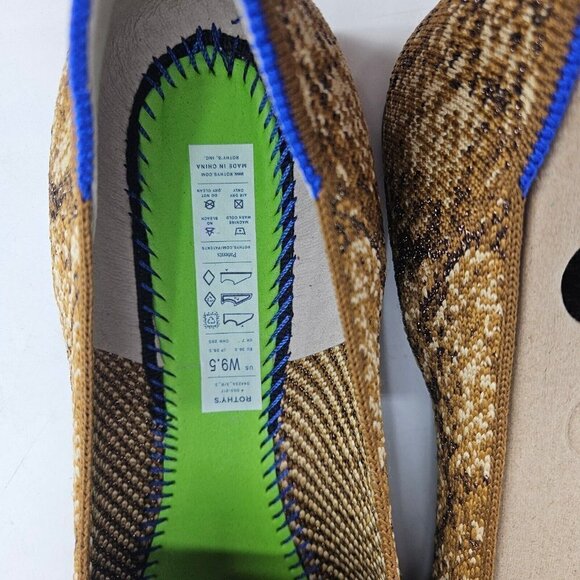 New Rothy's Bronze Python Loafer Womens 9.5 Flats Metallic Snake Print Rothys - Picture 9 of 9